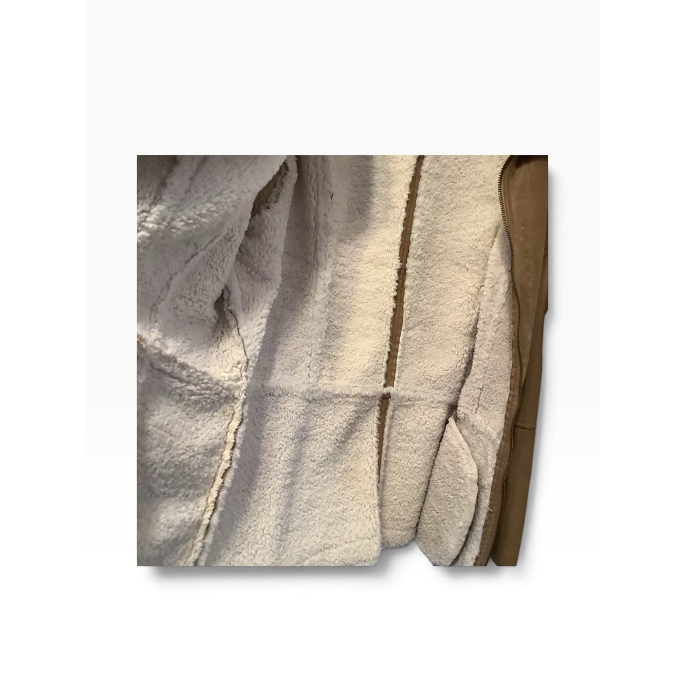Women's XL Tan Faux Suede Sherpa Lined Jacket Croft & Barrow Full Zip - Picture 5 of 7